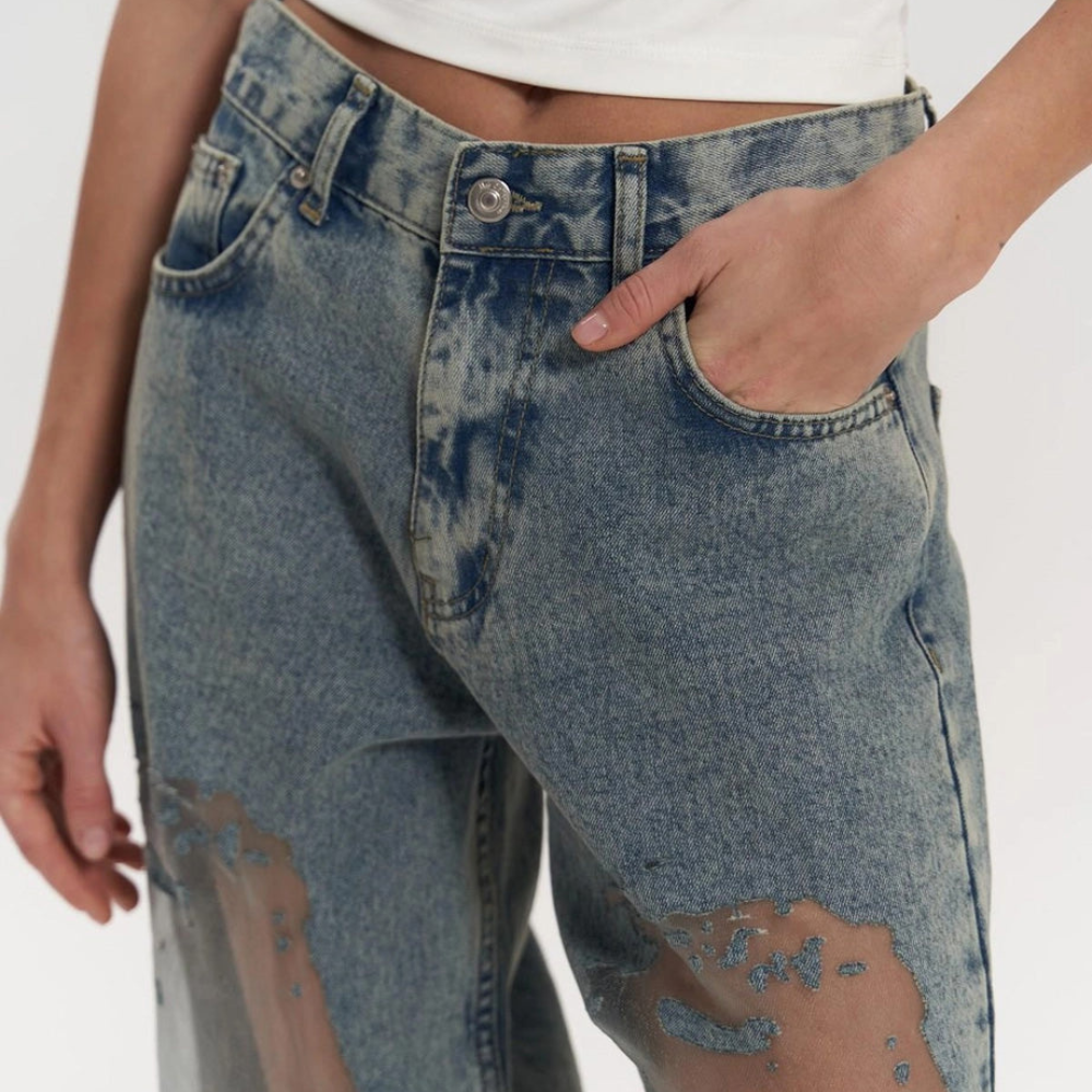 JEAN DENIM TRANSPARENT GRIS