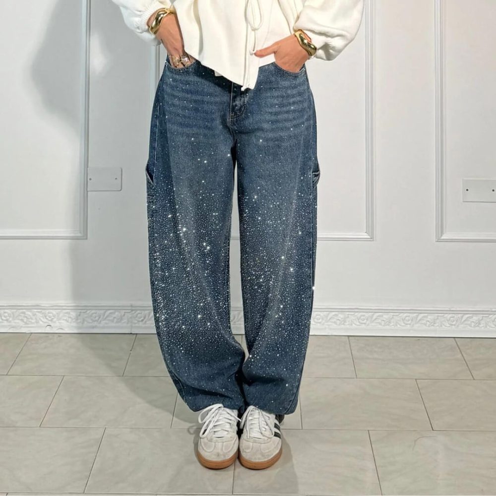JEAN DENIM BALLOON BLEU FONCE