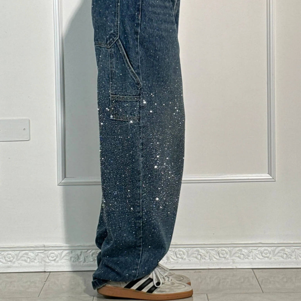 JEAN DENIM BALLOON BLEU FONCE