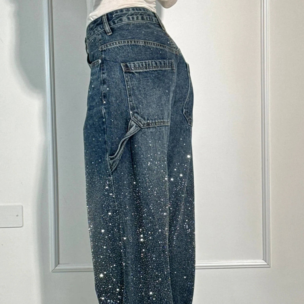 JEAN DENIM BALLOON BLEU FONCE