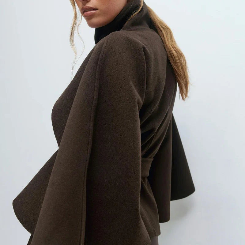 MANTEAU TRENCH OVERSIZE STRUCTURE MARRON
